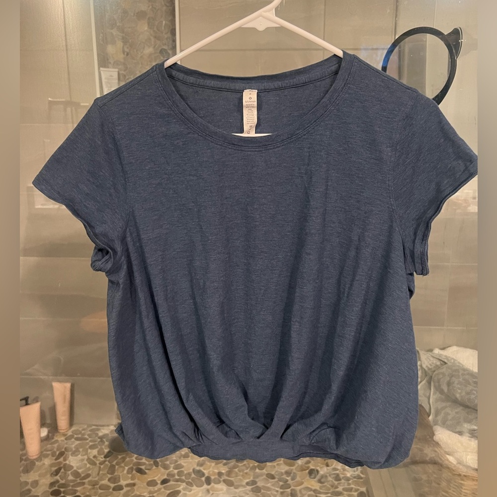 Lululemon Twist Front Pima Tee heathered navy Size 8